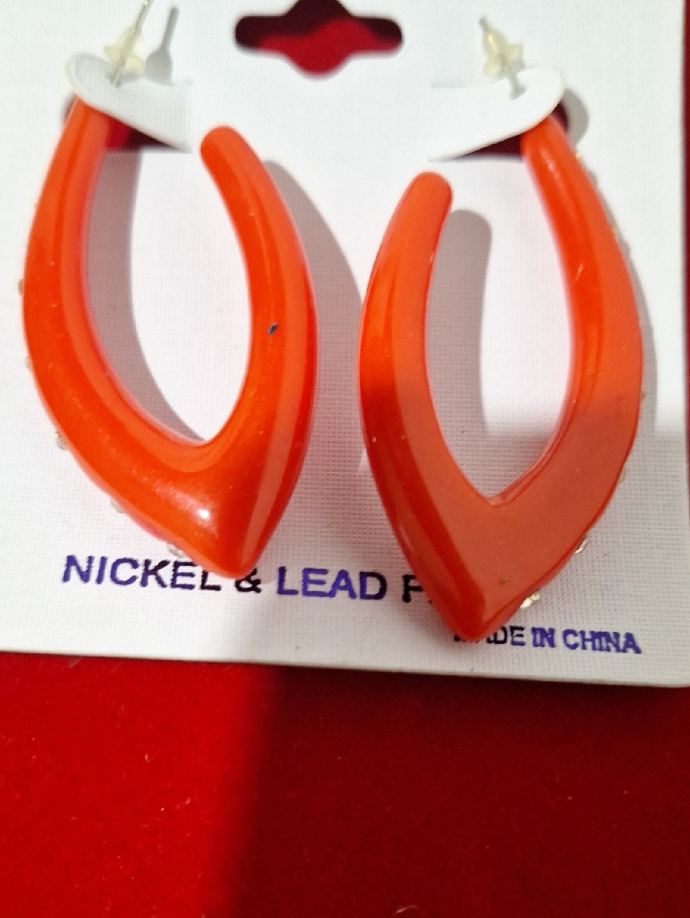 Bold Orange Hoop Resin Earrings